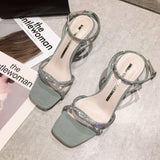 Nude Block Heel Peep Toe Sandals