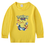 Children Pokemon Pikachu Hoodie Cotton T-shirt Crew Neck