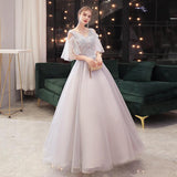 Women's Evening Dress Ball Gown Princess Quinceanera Fashion Banquet Host Performance Tulle Tutu Dress Female