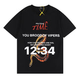 Rrr123 T Shirt Python Vintage Print Loose Short Sleeve