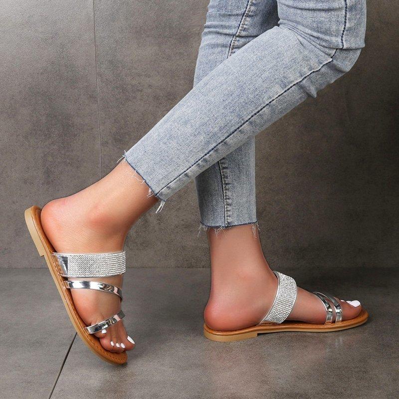 Women Open Toe Sandals Flats Summer Large Size Sandals for Women