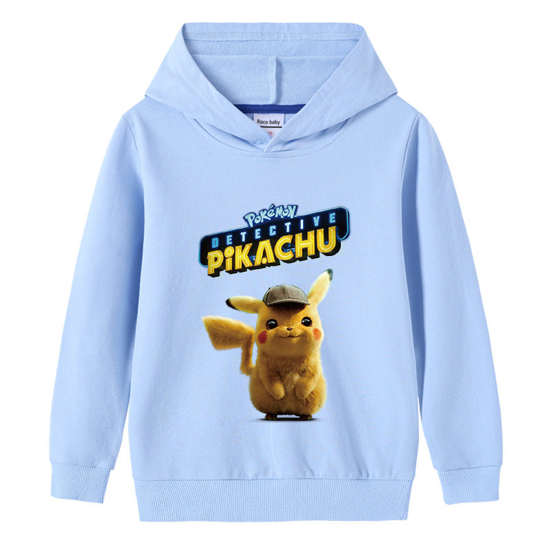 Children Pokemon Pikachu Hoodie Boys and Girls Cotton Hooded Sweater
