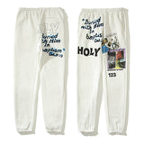 Kanye West Sunday Service Pant Graffiti Printing Vintage Sweatpants Ankle Banded Pants Loose