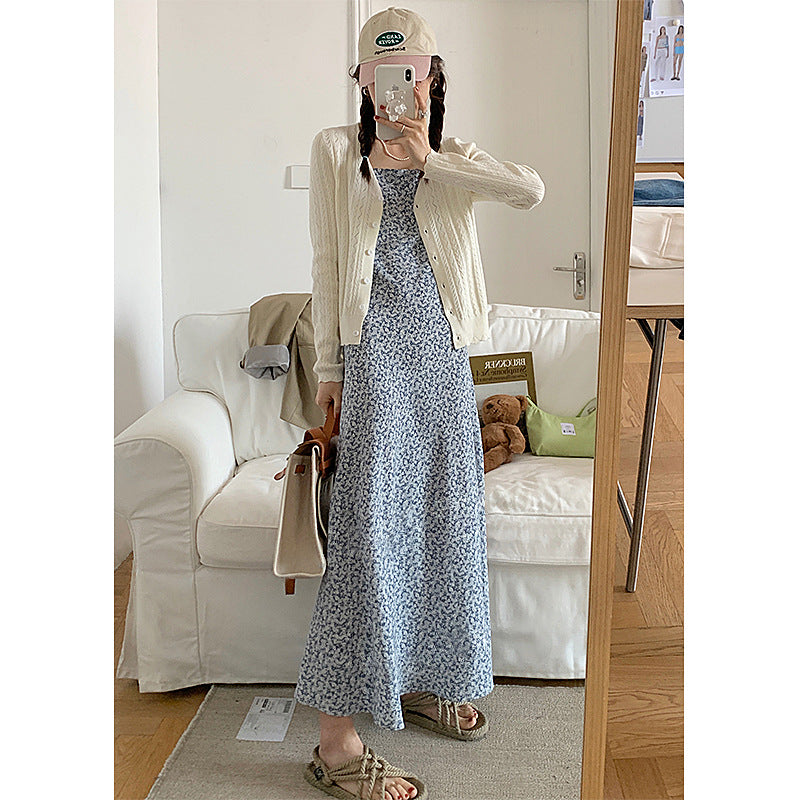 1920s Dress Vintage Floral Loose Short Sleeve Midi Dress