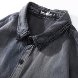Men Denim Coat Jean Jackets Dark Style Lightning Print Tie-Dye Denim Jacket Men's Loose Lapels Cardigan Coat