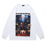 Mens Fall Outfits Dark Hiphop Vintage Cartoon Print Oversize Sweater for Men and Women Couple