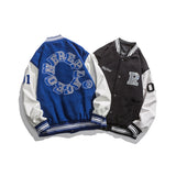 College Jacket Autumn Retro Trend Multicolor Printed Casual Baseball Uniform
