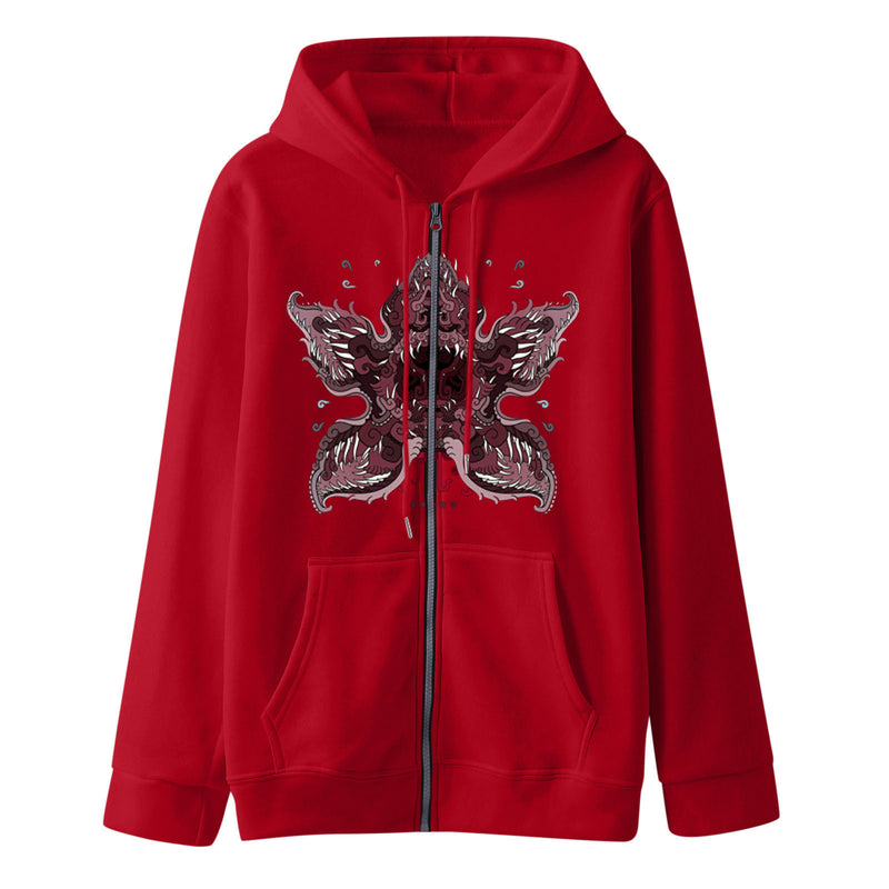 Stranger Things Hoodie Zipper Sweatshirt Cardigan Loose
