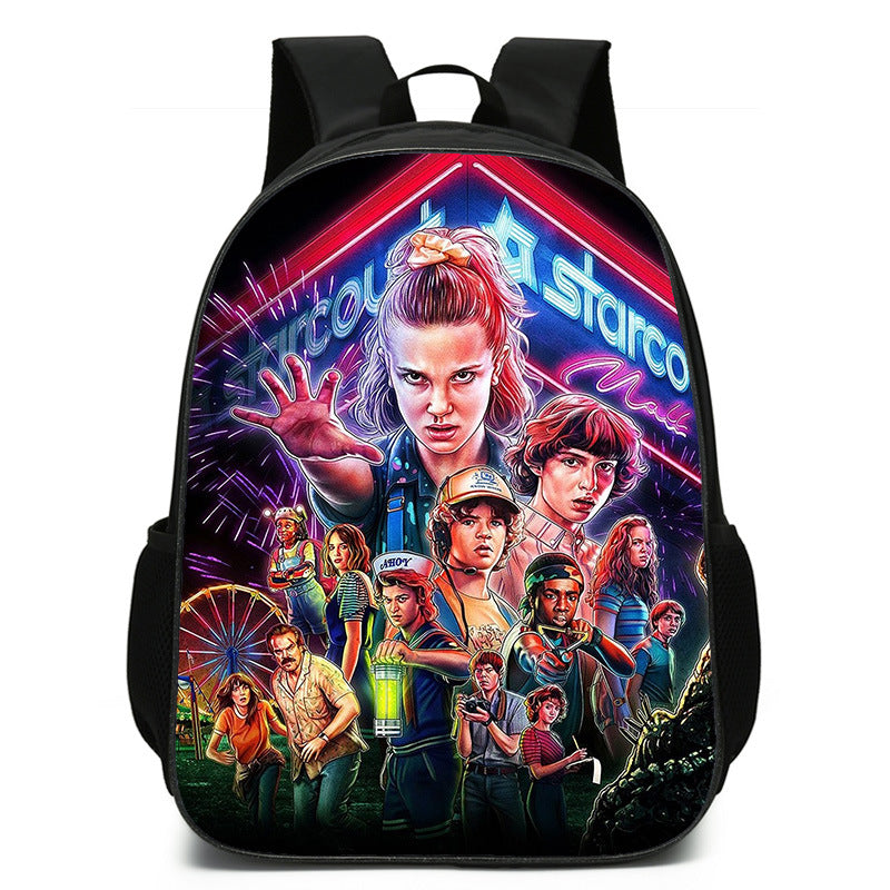 Stranger Things Backpack Primary School Student Cartoon Backpack Children Kindergarten Backpack