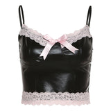 Music Festivals Rave Outfits Girls Tops Spring and Summer Women's Clothing V-neck Brace Lace Vest