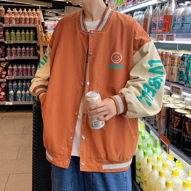 College Jacket Baseball Uniform Jacket Coat Men's Spring and Autumn Youth Printing Casual Top Clothes