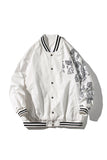White Varsity Jacket High Street Men's Hiphop Baseball Uniform Men's Autumn Thin Cotton-Padded Coat Jacket