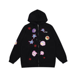 Grafitti Sweatshirts Men's Clothing Graffiti Printing Cardigan Hoodie
