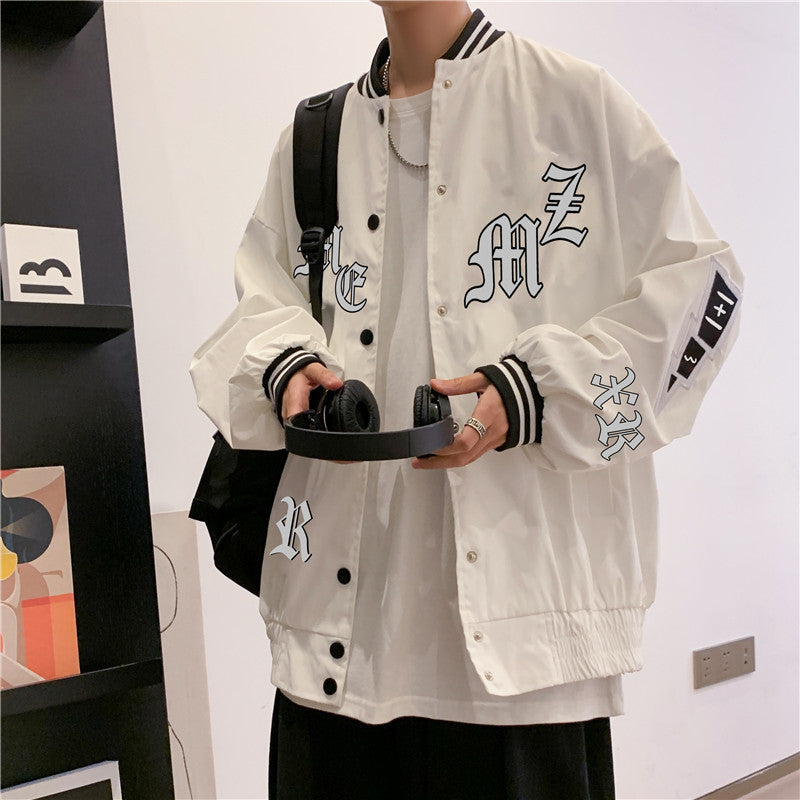 Baggy Jacket Autumn Retro Baseball Uniform Loose Jacket