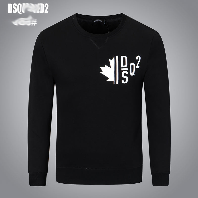 Dsq2 Hoodie DSQ Lian D2 Half Piece Leaf Printed Sweater Trendy Men's Autumn and Winter