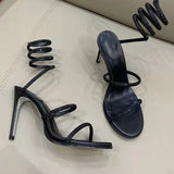 Nude Block Heel Peep Toe Stiletto Sandals