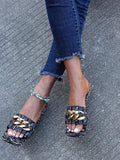 Women Open Toe Sandals Flats Plus Size Summer Metal Chain Women's Sandals Women's Shoes