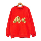 Palm Angels Sweatshirts Palm Angels Broken Bear Embroidery Velvet round Neck Long Sleeve