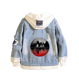 Stranger Things Hellfire Club Coat Fake Two-Piece Denim Jacket Spring and Autumn Loose Denim Jacket Hooded Jacket