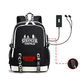 Stranger Things Hellfire Club Backpack Large Capacity Backpack Computer Bag USB Charging