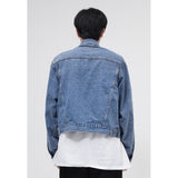 Paisley Denim Jacket Men's Loose Denim Jacket Coat