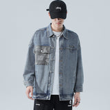 Denim Varsity Jacket Denim Jacket Men's Loose Autumn and Winter Washed Overalls Versatile Retro Jacket