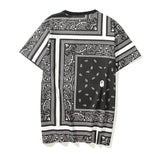 Shark Print T Shirt Summer Color Block Printing Fashion Short Sleeve T-Shirt