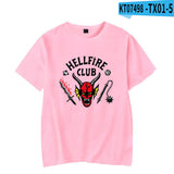 Hellfire Club Shirt Stranger Things Loose round Neck Short Sleeve T-shirt