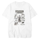 Stranger Things T Shirt White round Neck Short Sleeve Digital Printing