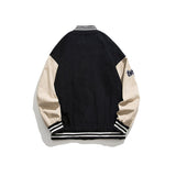 Baby Blue Varsity Jacket Men's Autumn Coat Loose Fashion Baseball Collar Jacket