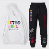 Travis Scott Astroworld Hoodie & Pant 2 Piece Set Letter Sports Suit Pants Sweater