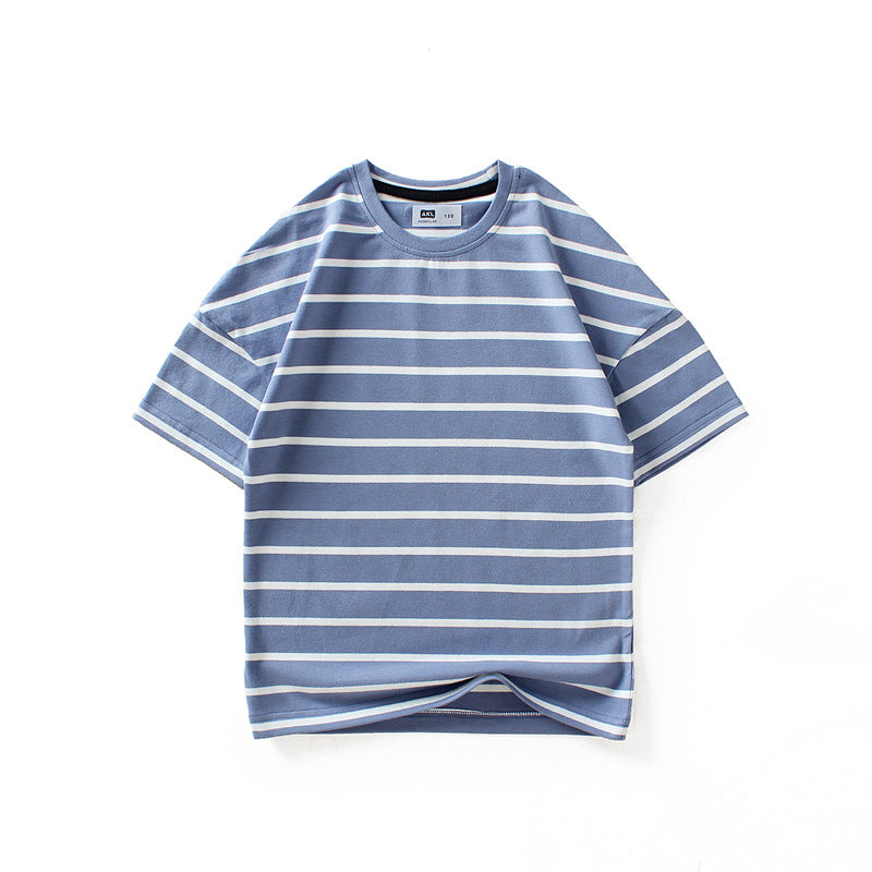 Children T Shrits Children's Summer Clothing Boys Short Sleeve Loose Striped