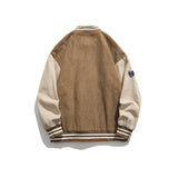 Baby Blue Varsity Jacket Men's Autumn Coat Loose Fashion Baseball Collar Jacket