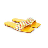 Flat Dress Sandals Flat Square Toe Large Size Hollow Candy-Colored Sandals