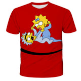 Homer Simpson Shirt Summer Printed Sports Short-Sleeved T-shirt