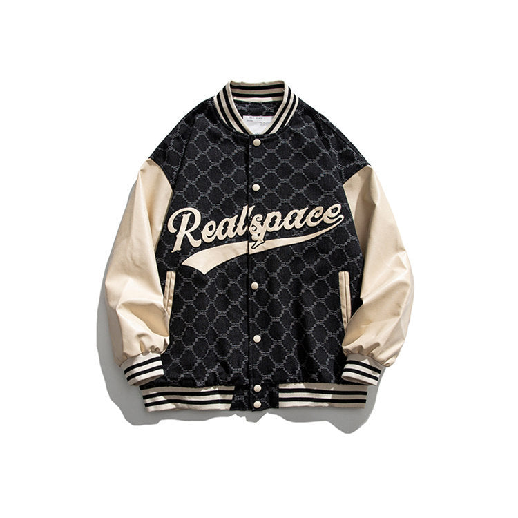 Varsity Jacket Vintage Autumn Men's Jacket Campus Art Style Letter Printed Loose Fashion Casual Coat