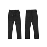Mens Fall Outfits Pants Men's Multi-Bag Jeans Retro Slimming Straight Loose Casual Dad Pants