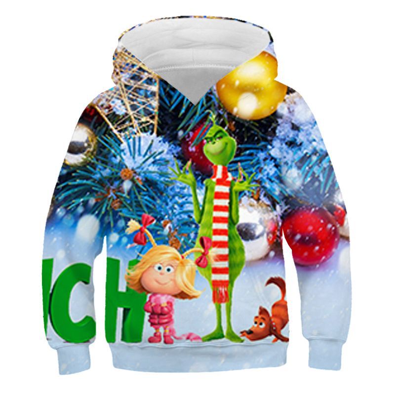 Grinch Hoodie Grinch 3D Printed Sweater Children's Clothing