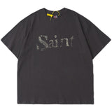 Saint Michael T Shirt Oil Painting Retro Fog Loose-Fitting Pure Cotton T-shirt