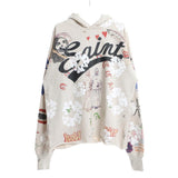 Saint Michael Hoodie Kapok Graffiti Printing Distressed Hoodie Loose Fashion