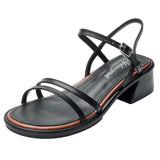 Nude Block Heel Peep Toe Sandals Roman Women's Shoes