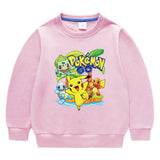 Children Pokemon Pikachu Hoodie Spring and Autumn round Neck Sweatshirt Cotton
