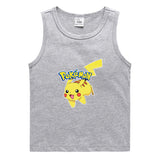 Children Pokemon Pikachu T Shirt Sweat-Absorbent Cotton Vest
