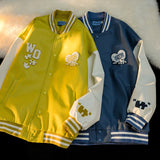 Baby Blue Varsity Jacket Baggy Coat Men's and Women's Jacket Autumn Baseball Uniform