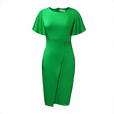 Nina Parker plus Size Dresses Summer Ruffle Sleeve Tight Bandage plus Size Dress