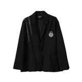 Men's Casual Suit Man Blzer Zipper Blazer Men's High Street Loose Lapel Casual Small Suit Jacket