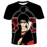 Itachi Uchiha Costume Summer Anime Naruto Itachi Uchiha 3D Digital Printed T-shirt