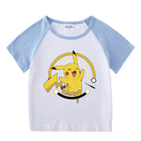 Children Pokemon Pikachu T Shirt Summer Wear Short Sleeved T-shirt Leisure Sports