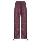Julia Fox Low Rise Trousers Waist Elastic Casual Woven Pants