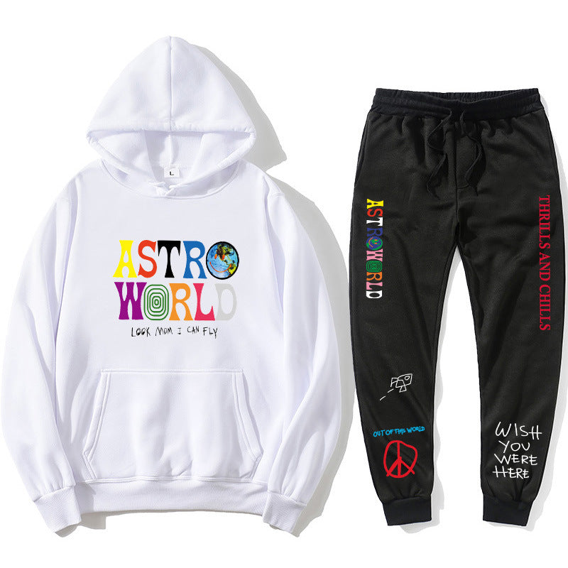 Travis Scott Astroworld Hoodie & Pant 2 Piece Set Men's and Women's Sweater Casual